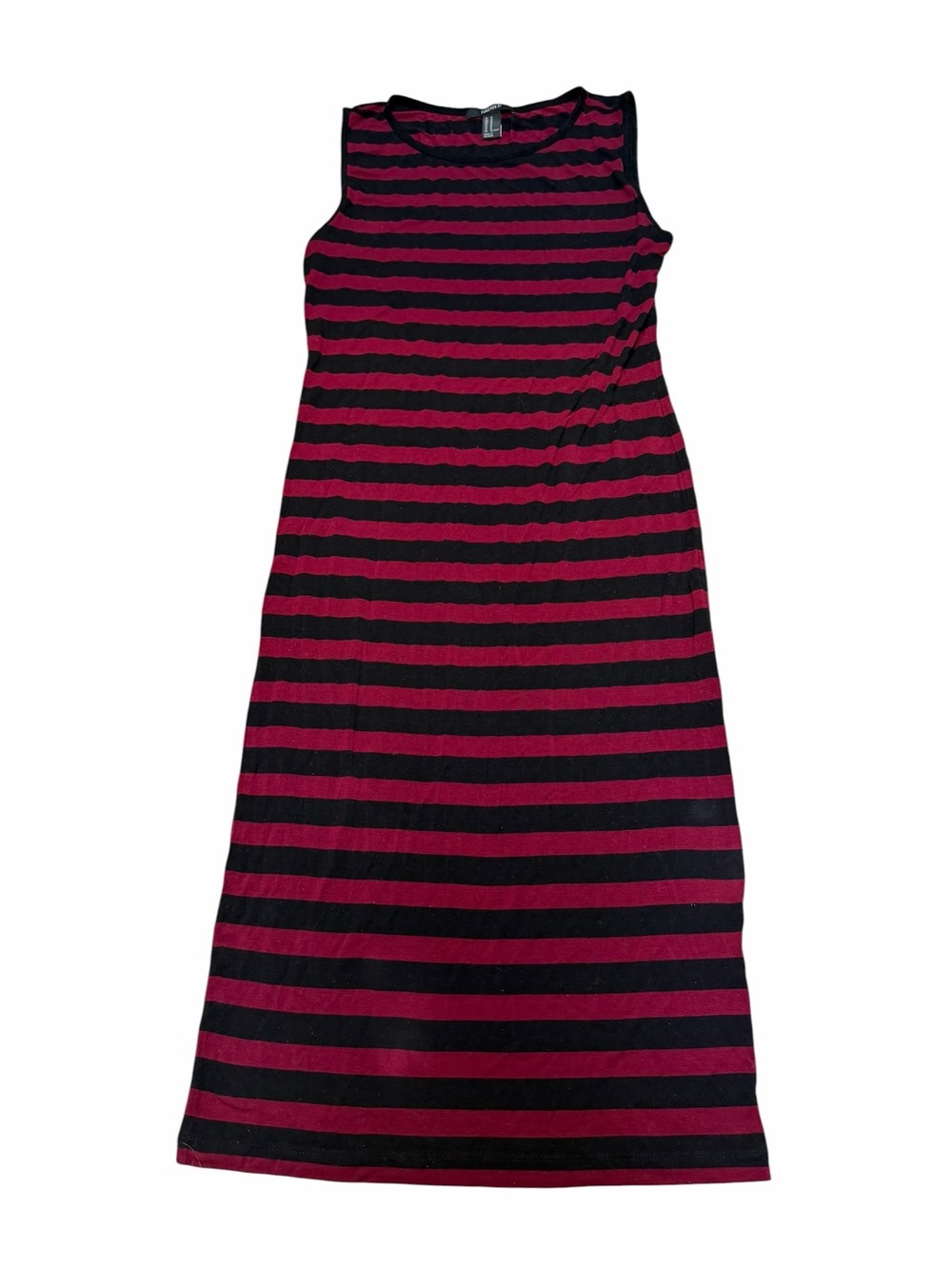 Forever 21 Black and Red Striped Sleeveless Maxi Dress